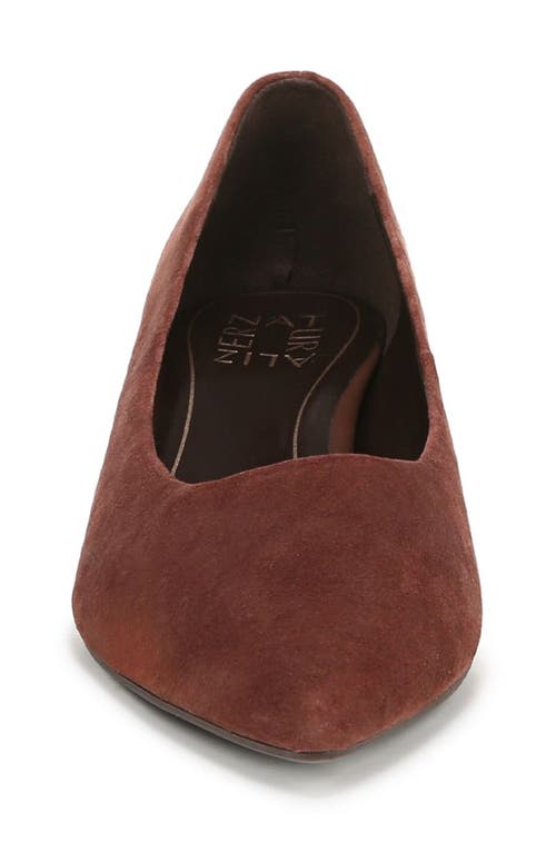 Shop Naturalizer Natalia Pointed Toe Kitten Heel Pump In Cappuccino Brown Suede