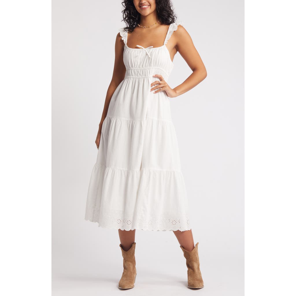 Shop Bp. Smocked Cotton Sundress In White Blanc