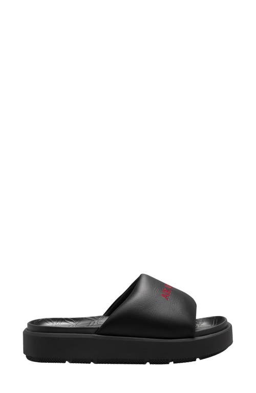 Sophia Slide Sandal in Black/Gym Red/Black