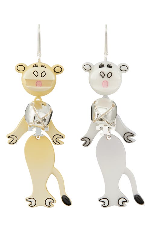 Tory Burch Cow Mismatched Drop Earrings in Antique Tory Silver at Nordstrom