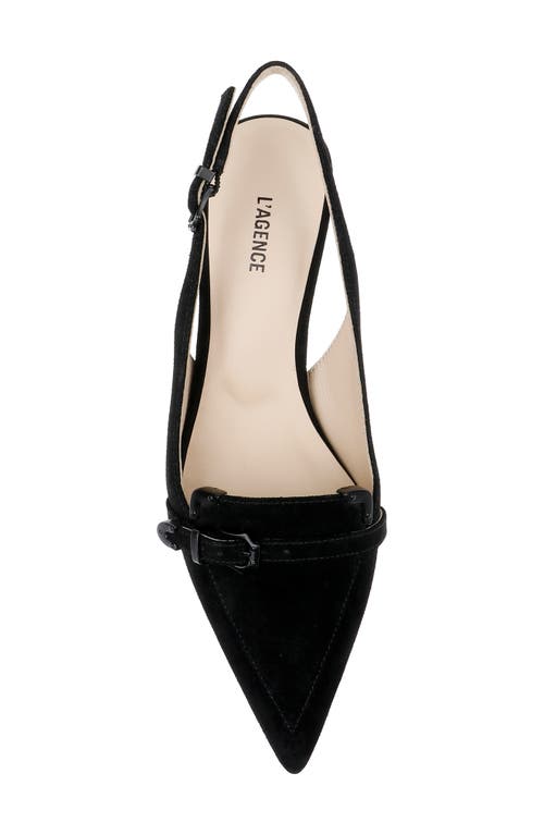 Shop L Agence L'agence Brigitte Slingback Kitten Heel Pump In Black Suede