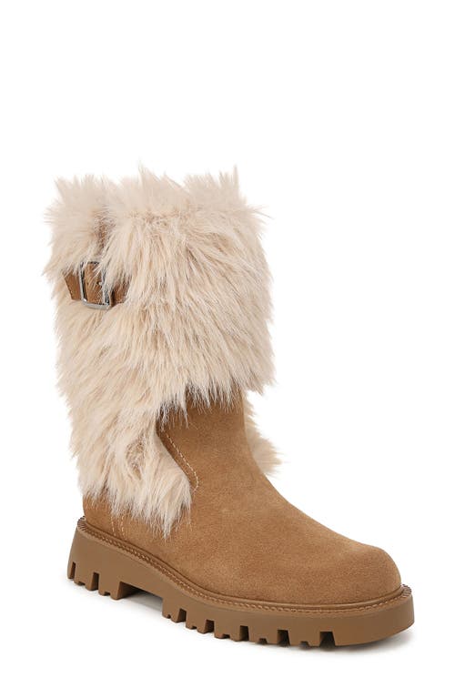 Franco Sarto Brina Moto Bootie in Taupe Faux Fur 