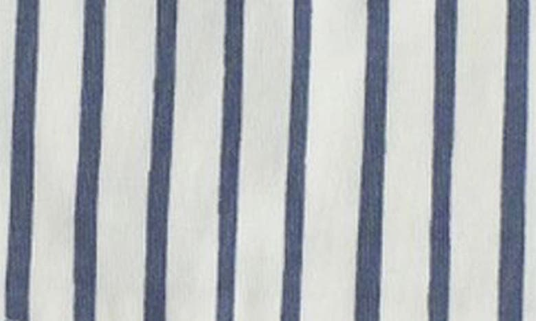 Shop Pehr Stripes Away Organic Cotton Overalls In Stripes Away Ink Blue