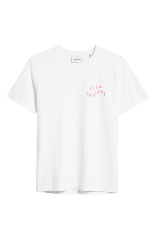 Shop Frame Logo Graphic T-shirt In Blanc W/ Pop Rose