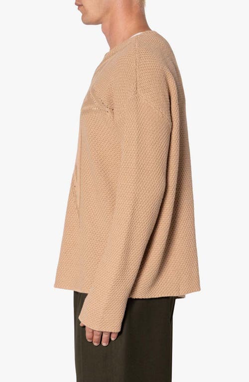 Mnml Oversize Star Boat Neck Sweater In Tan