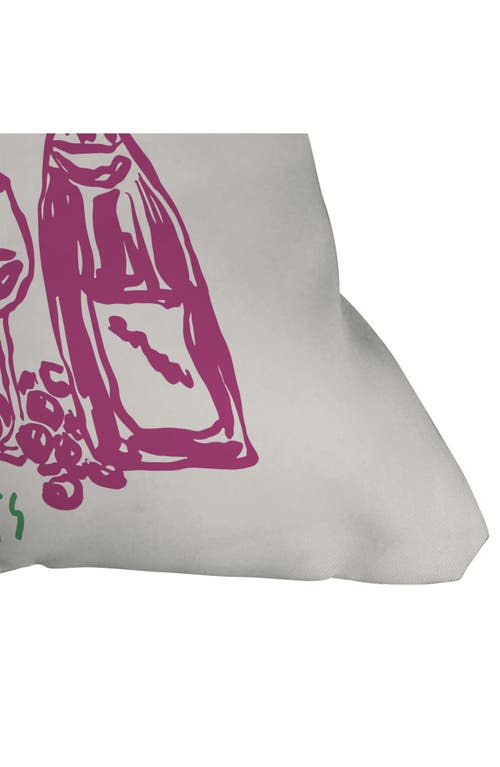 Deny Designs Club Print Throw Pillow In Wine Club White Multi
