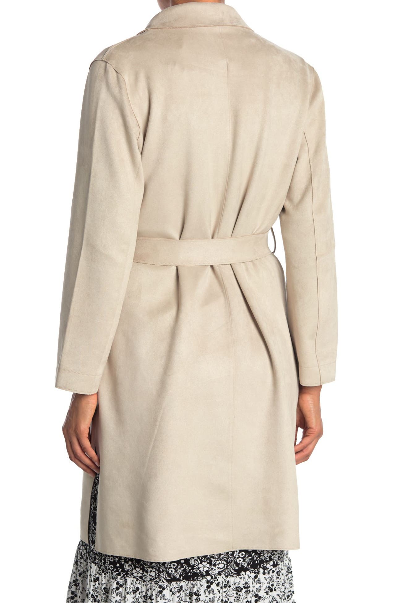 T Tahari | Faux Suede Trench Coat | Nordstrom Rack