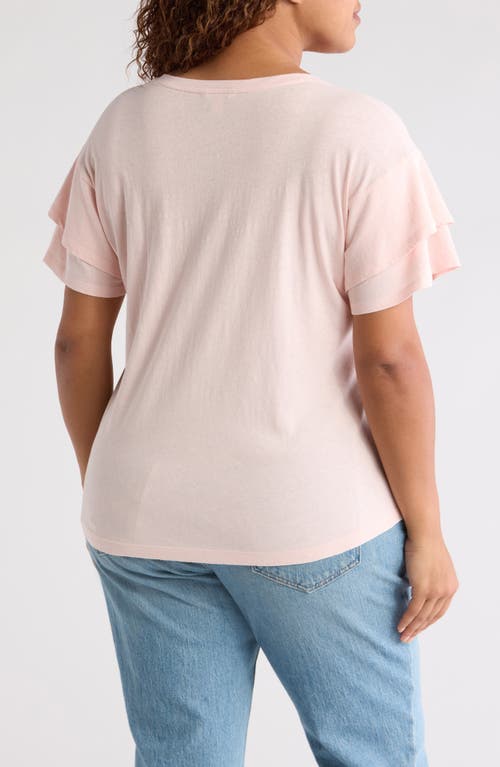 CASLONR CASLON(R) COTTON & LINEN V-NECK T-SHIRT 