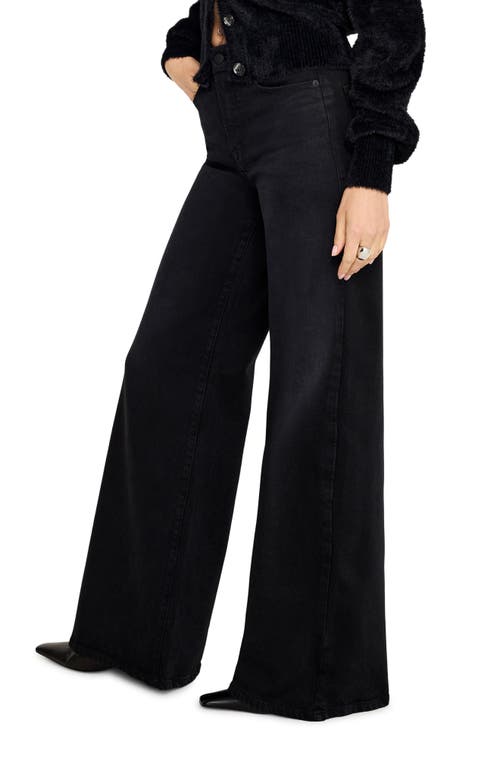 Shop Good American Softtech Good Waist High Waist Palazzo Jeans In Black344