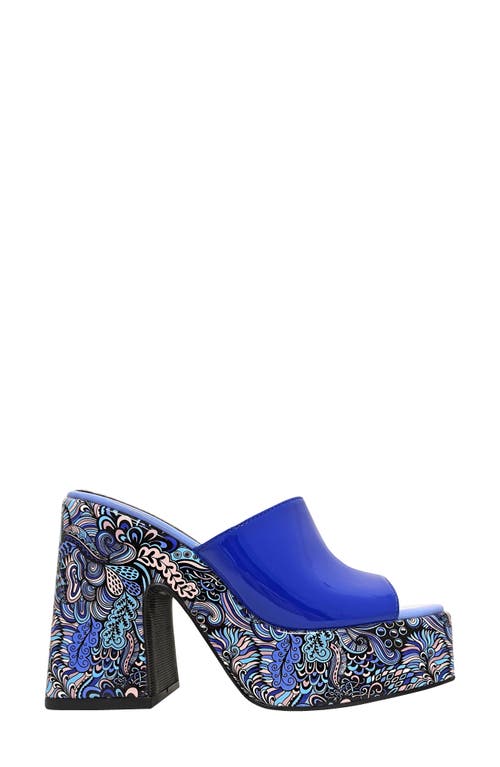 Ninety Union Porto Platform Sandal In Blue Multi
