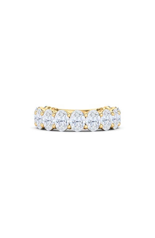 Hautecarat Oval Cut Lab Created Diamond Eternity Band In Yellow Gold