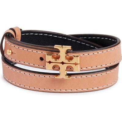 Tory Burch Kira Leather Double Wrap Bracelet