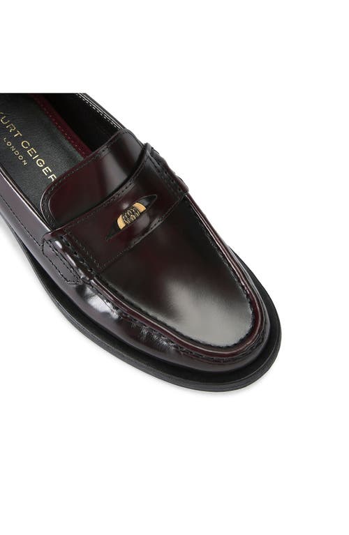 Shop Kurt Geiger London Luis Eagle Coin Penny Loafer In Medium Red