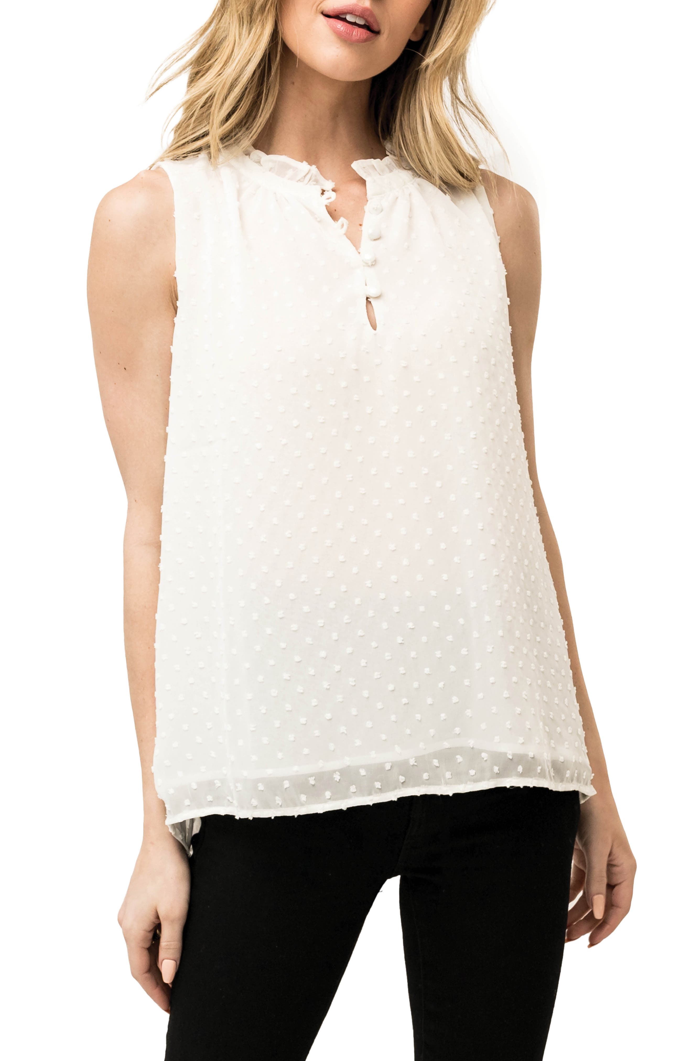 sleeveless chiffon shirt