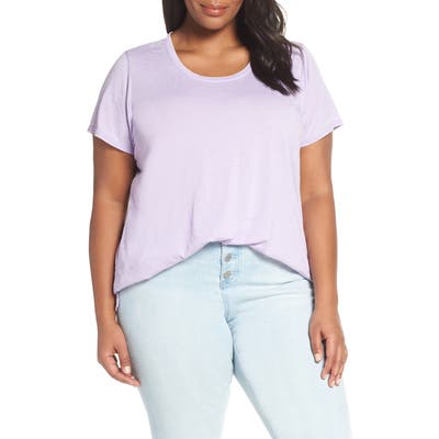 Plus Size Vince Camuto Scooped Burnout Tee