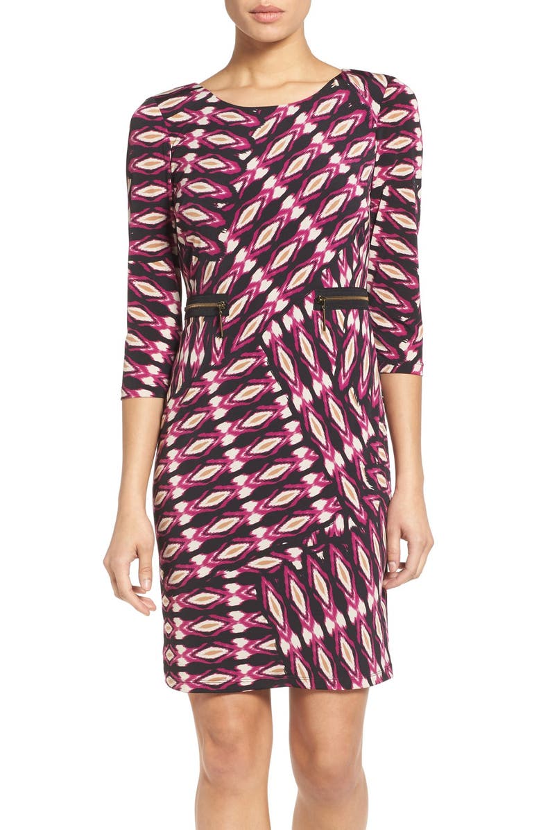 Chetta B Print Jersey Sheath Dress (Online Only) | Nordstrom