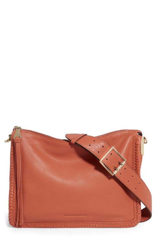 Famous Leather Large Crossbody Bag in Apricot