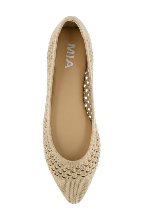 Mia Lovi Knit Pointed Toe Flat In Sand Fly K