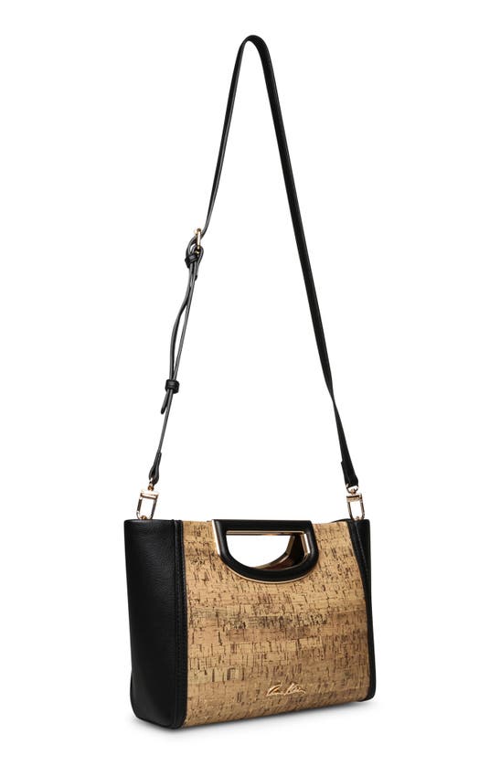 Shop Anne Klein Cork Contrast Clutch Crossbody Bag In Black