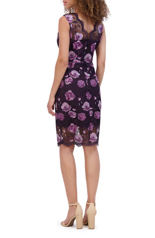 KENSIE KENSIE FLORAL EMBROIDERED SHEATH COCKTAIL DRESS