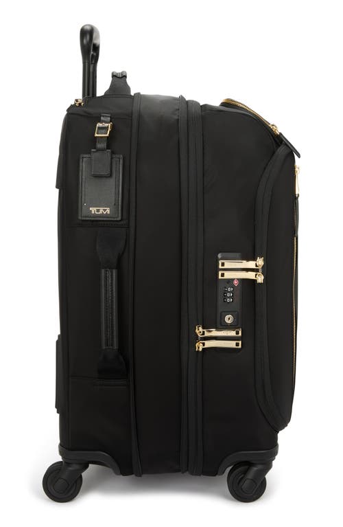 Tumi Leger Continental Expandable Carry On Wheeled Suitcase In Black/ Gold