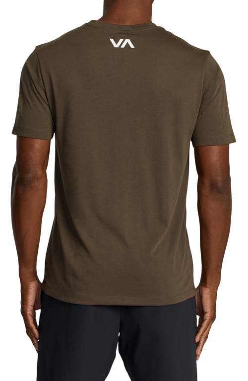 Shop Rvca Icon Performance T-shirt In Chocolate