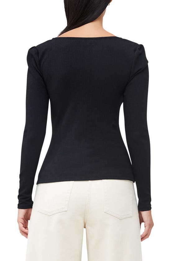 Shop French Connection Sonya Rib Sweetheart Neck Top In Blackout
