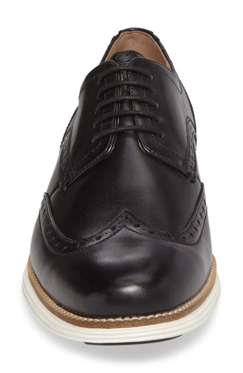 Cole Haan Men's Original Grand Leather Wingtip Oxfords In Black/white Leather