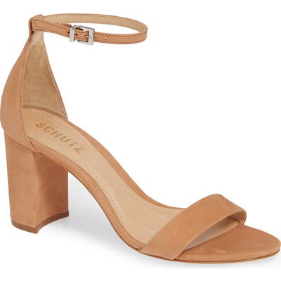 Schutz Anna Lee Ankle Strap Sandal- Brown