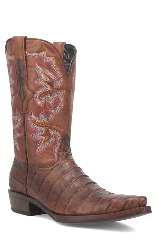 Dingo Gator Embossed Cowboy Boot In Brown