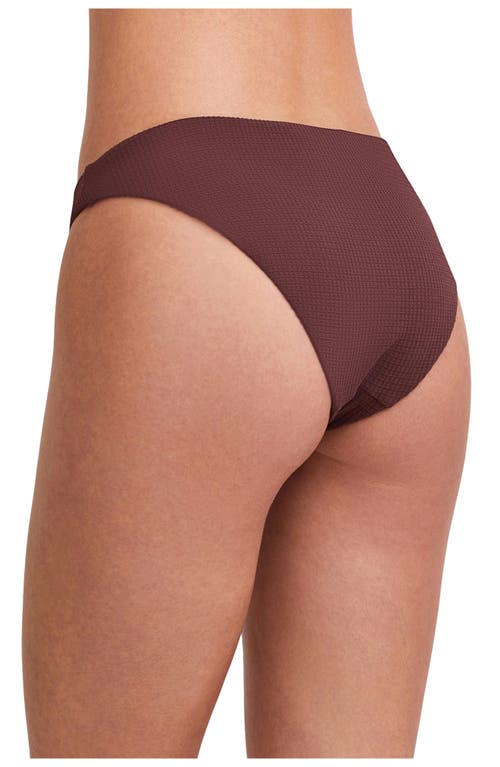 Shop Au Naturel By Gottex Solid Textured Mid-rise Swim Bottom In Brunette