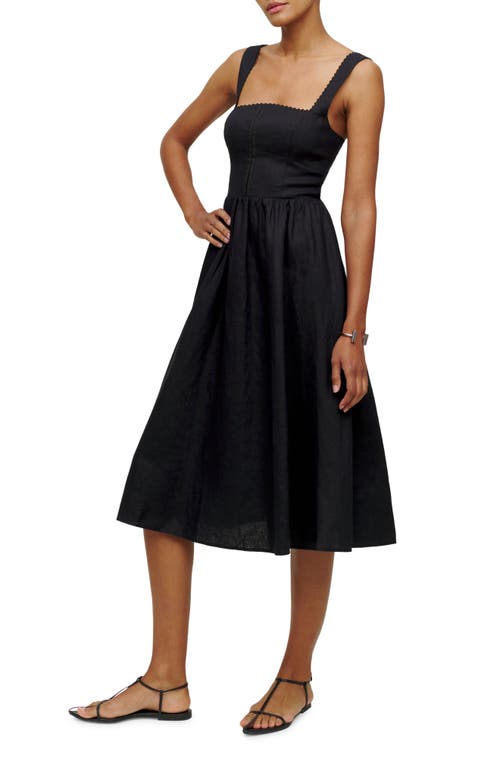 Reformation Tagliatelle Linen Dress in Black | Smart Closet