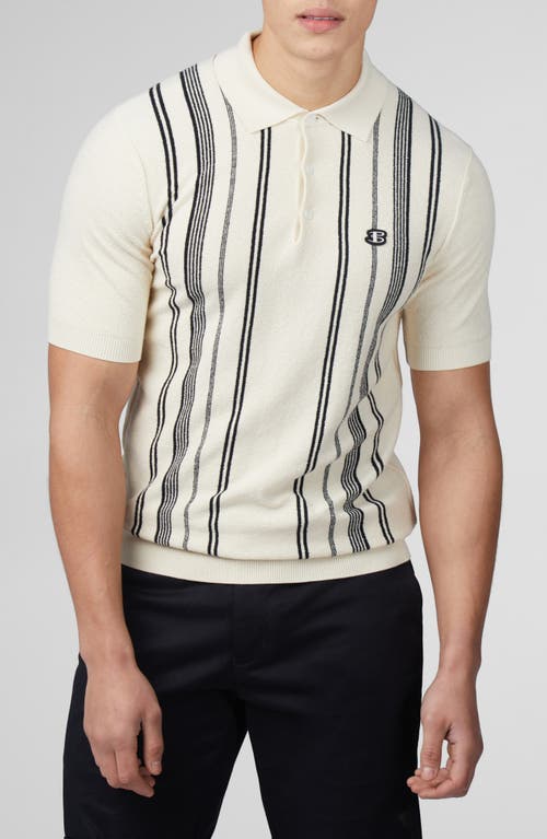 Ben Sherman Mix Stripe Polo Sweater in Ivory at Nordstrom, Size X-Large