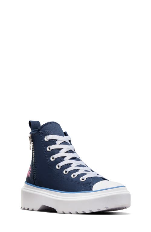 Converse Kids' Chuck Taylor All Star Lugged High Top Sneaker Navy/Light Blue /White at Nordstrom, M