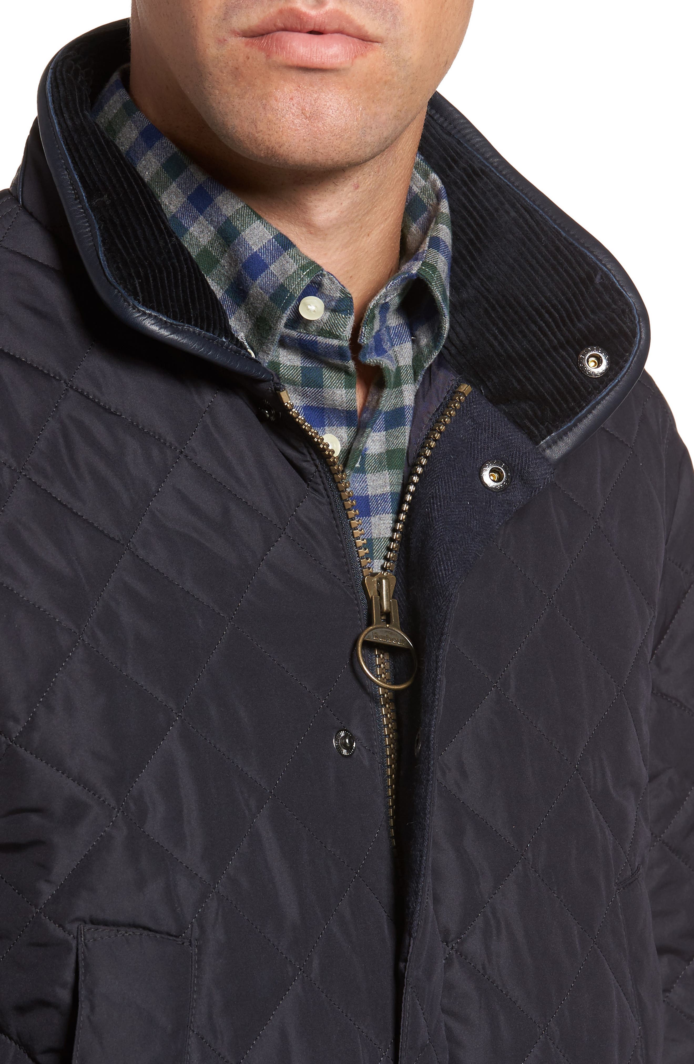 barbour devon quilted jacket navy