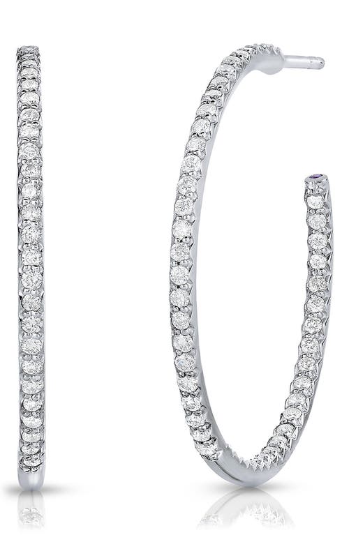 Roberto Coin Large Pavé Diamond Inside Out Hoop Earrings in White Gold/diamond at Nordstrom