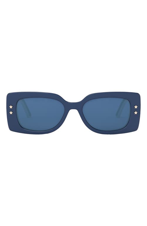 DIOR 'DiorPacific S1U 53mm Rectangular Sunglasses in Shiny Blue /Blue