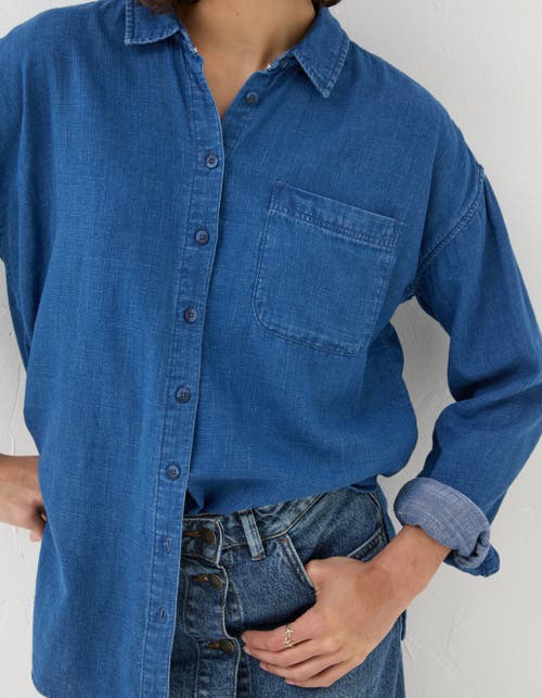 Shop Fatface Carolin Denim Shirt In Vintage Blue