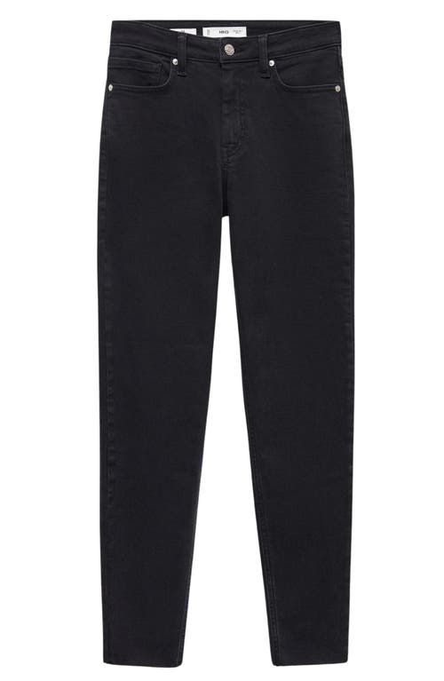 MANGO Crop Skinny Jeans Black Denim at Nordstrom,