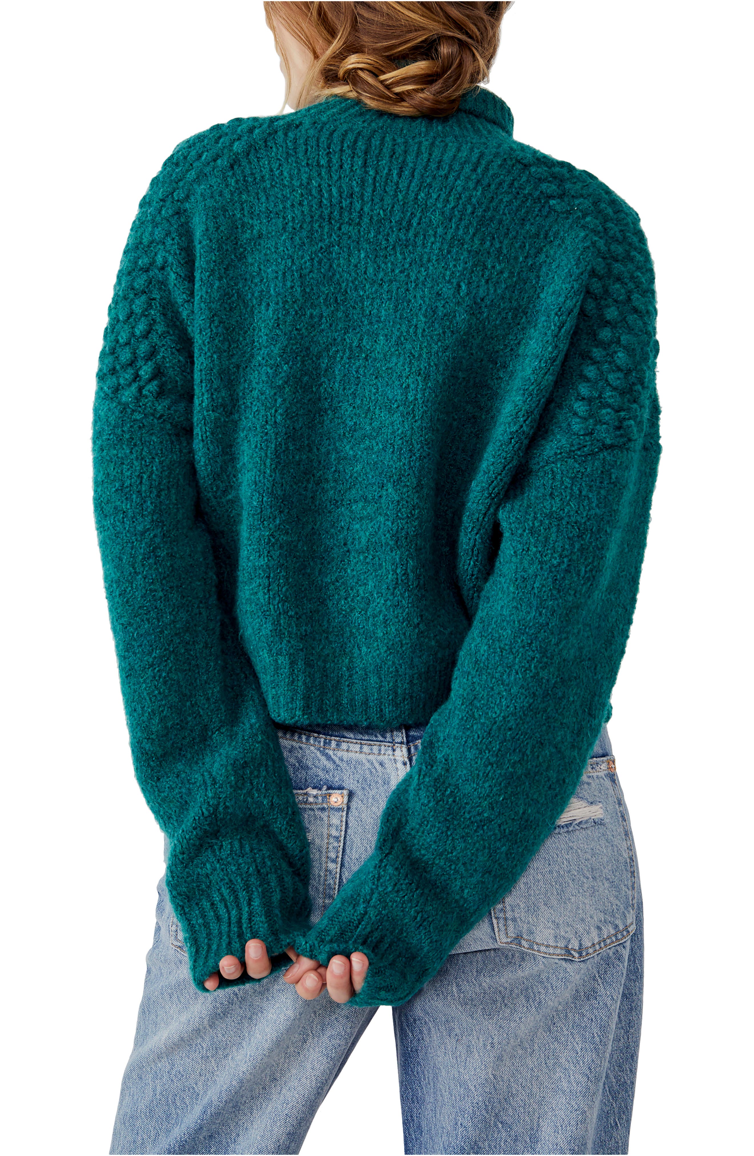 Free People Bradley Turtleneck Pullover Sweater Alpine Heather