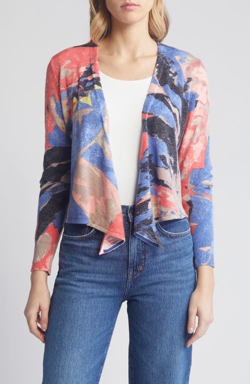 NIC+ZOE Dreamscape 4-Way Convertible Cotton Blend Cardigan Blue Multi at Nordstrom, P