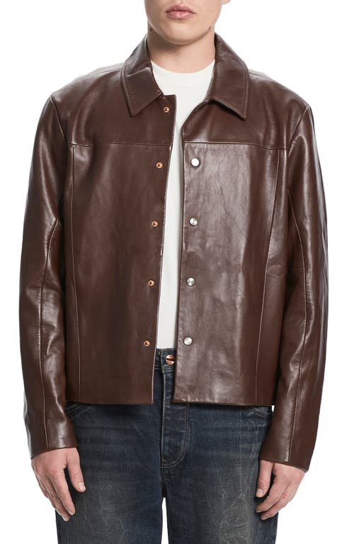 Alessio Leather Jacket in French Roast