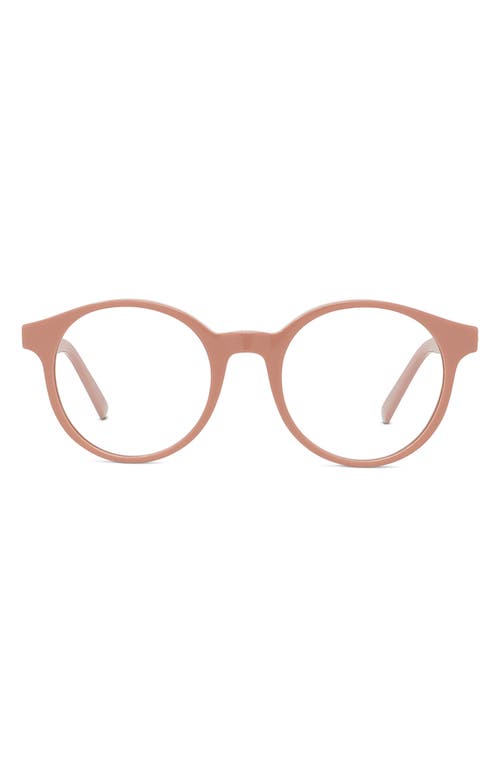 Dior 50mm Small Round Optical Glasses in Shiny Pink/Clear