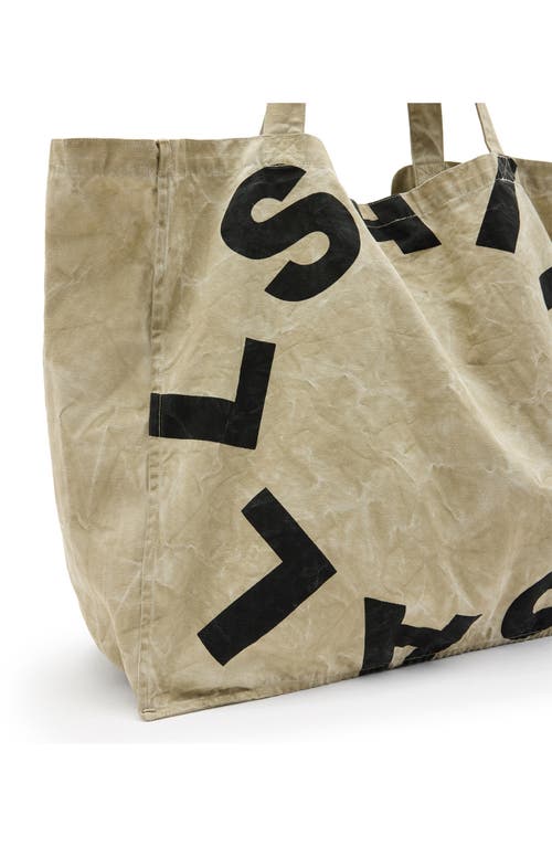 Shop Allsaints Large Tierra Canvas Tote Bag In Taupe/jet Black