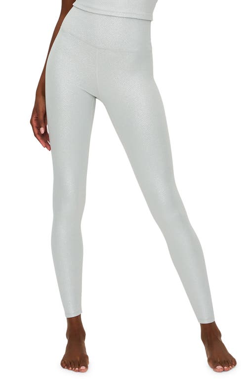 Shop Beach Riot Piper Textured Leggings In Silver Shine Waffle