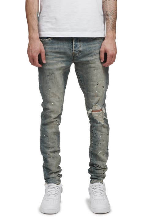 PURPLE Classic Skinny Jeans - INDIGO OIL REPAIR