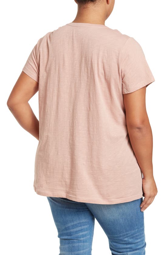Shop Madewell Whisper Cotton V-neck T-shirt In Gentle Blush