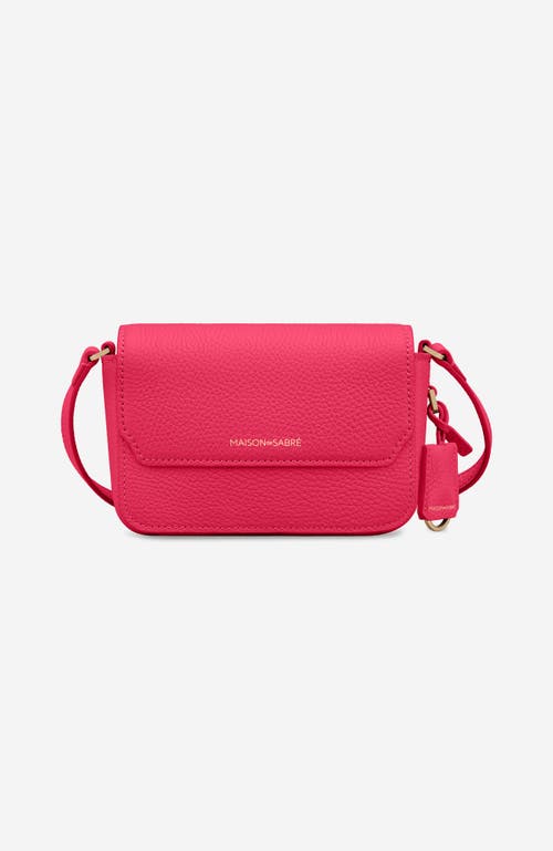 Shop Maison De Sabre Maison De Sabré Micro Leather Flap Bag In Shibuya Fuchsia