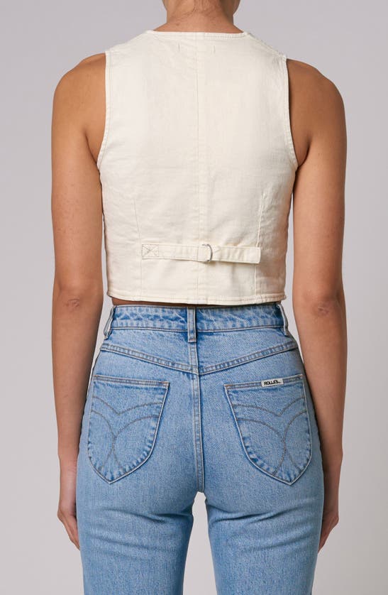 Shop Rolla's Dallas Stretch Denim Vest In Buttercream