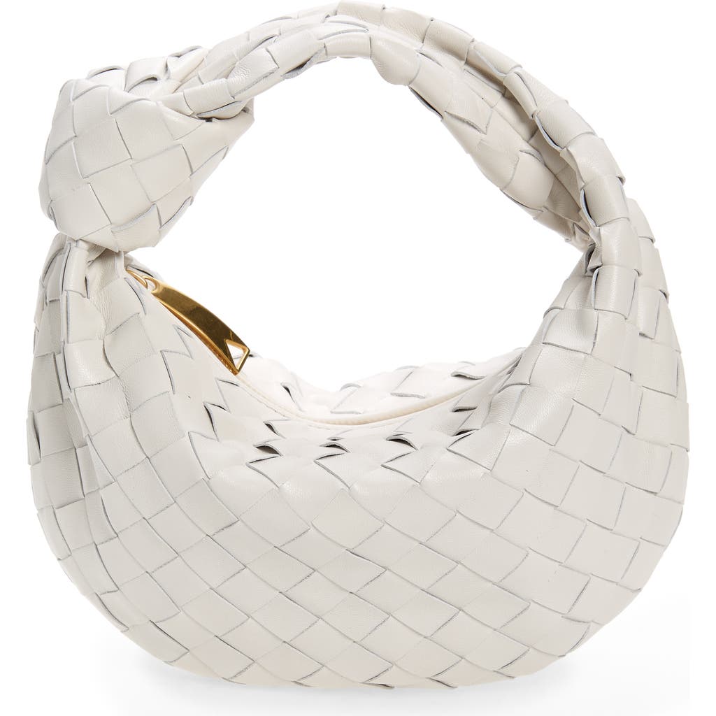 Bottega Veneta Womens Chalk Mini Jodie Intrecciato Leather Top-handle Bag In White